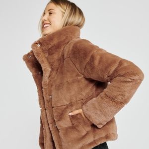 Mini Sherpa Fleece Puffer Jacket